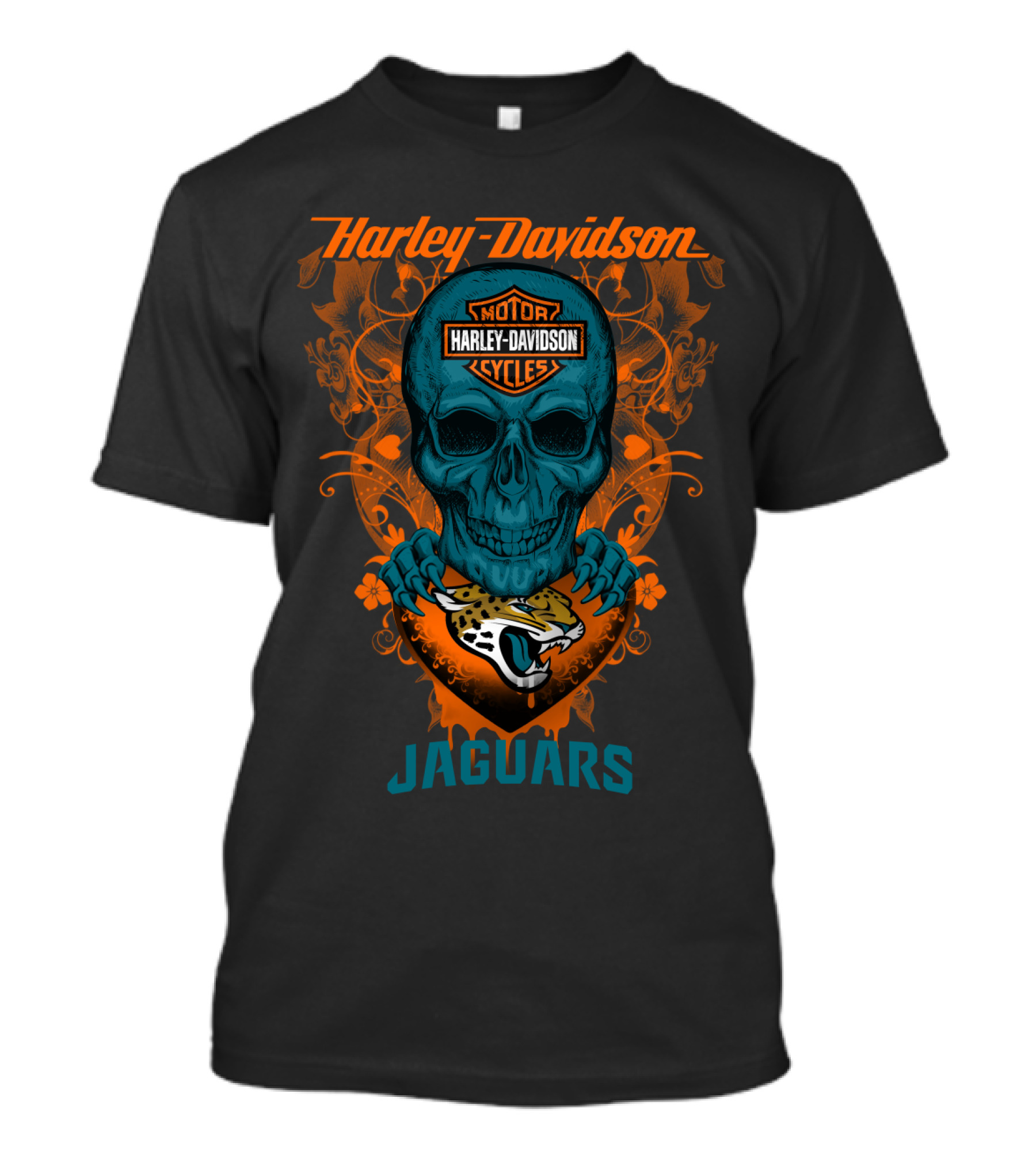 Harley Davidson Skull Jacksonville Jaguars T-Shirt