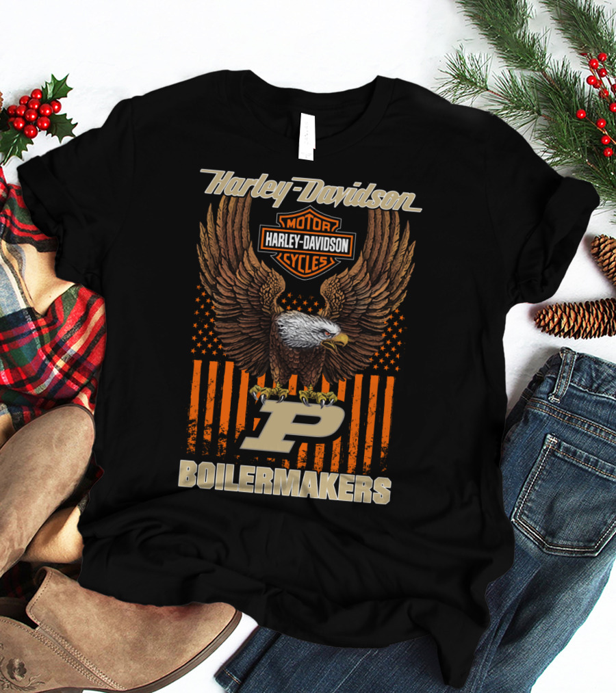 Harley Davidson Motor Cycles Purdue Boilermakers Eagle P T-Shirt