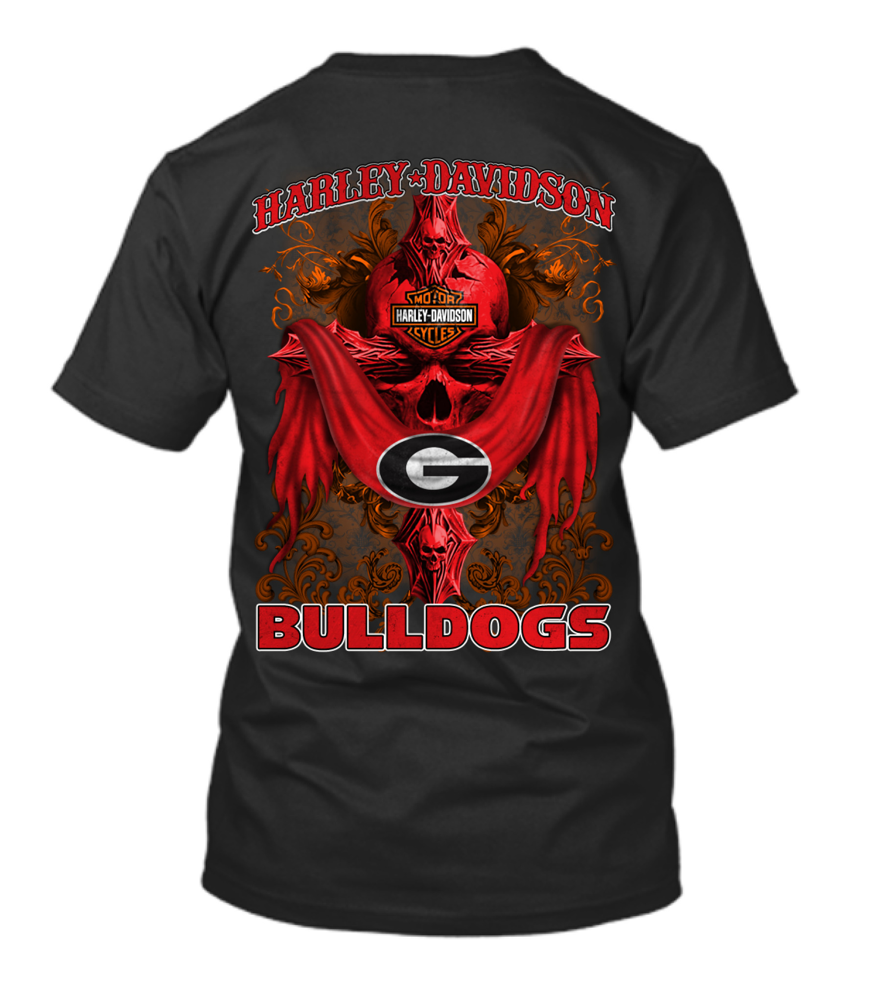 Harley Davidson Georgia Bulldogs Motorcycle Cycles T-Shirt