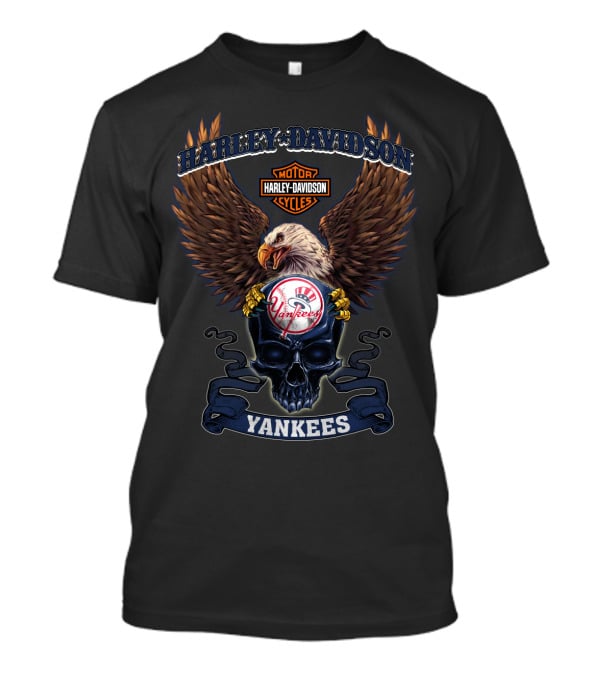 Harley Davidson Motor Cycles Yankees T-Shirt