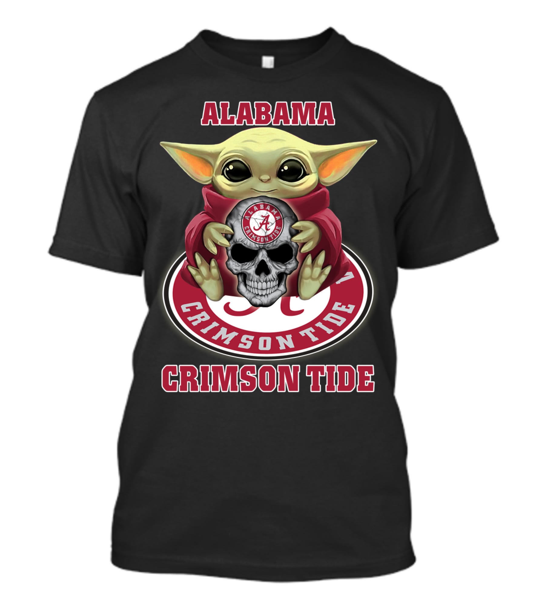 Alabama Crimson Tide Yd1404 Baby Alien Holding Skull T-Shirt