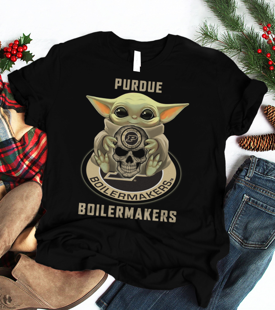 Purdue Boilermakers Yd1404 Baby Alien Skull T-Shirt
