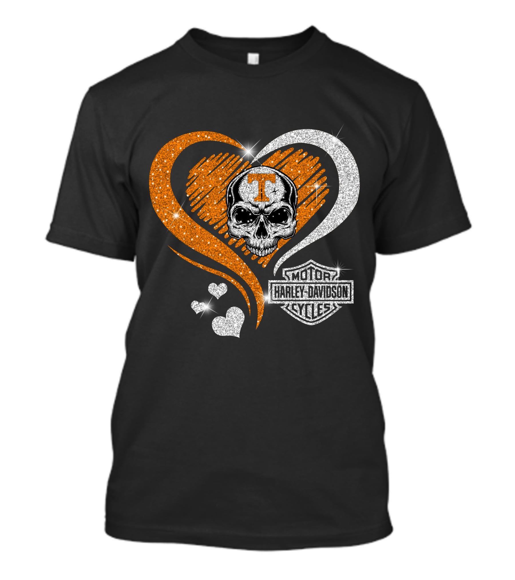 Tennessee Volunteers Skull Heart Harley Davidson T-Shirt