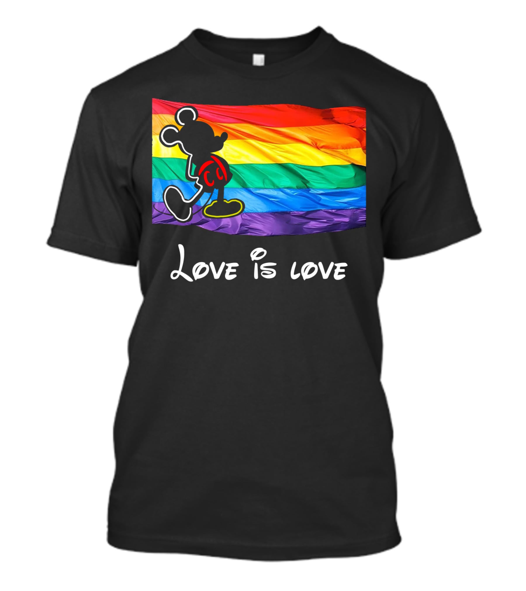Mickey Love Is Love Rainbow Flag T-Shirt