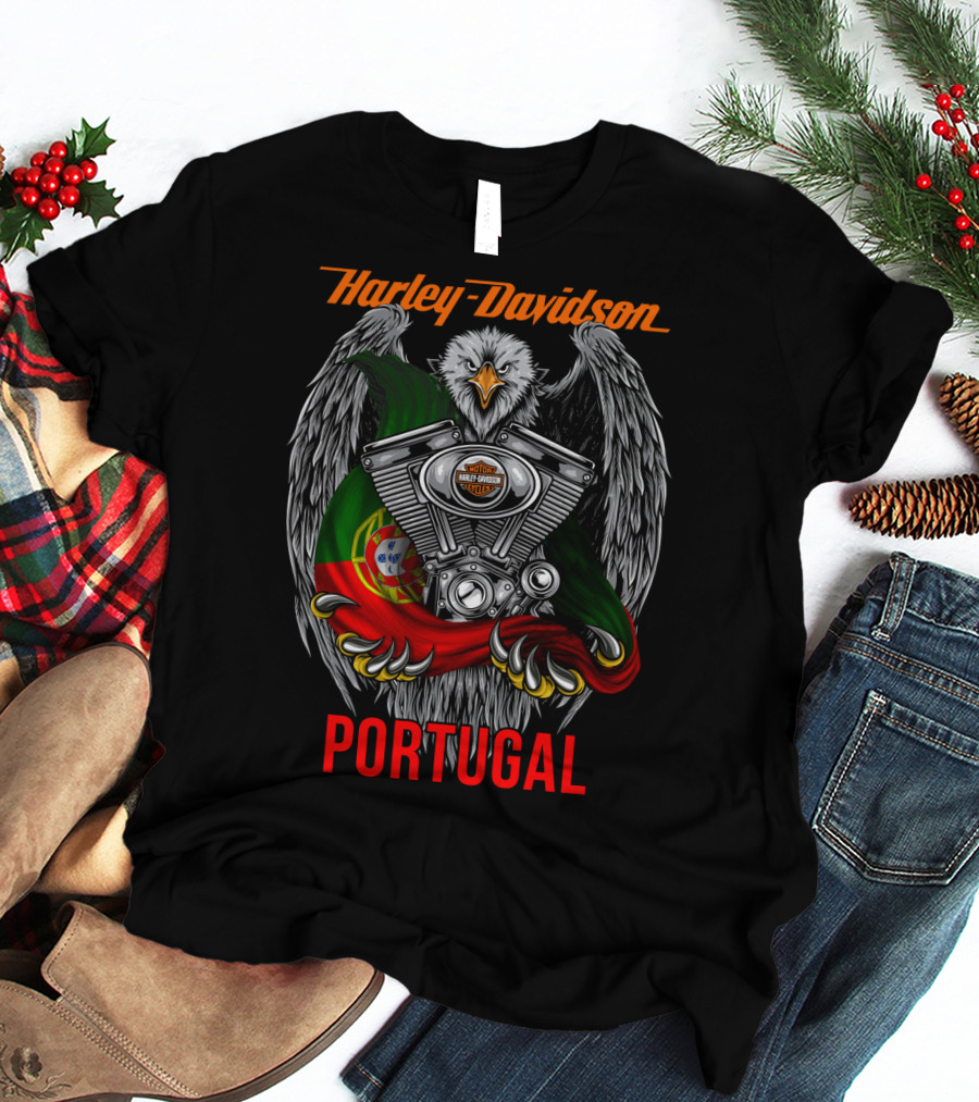 Harley Davidson Portugal Eagle Engine T-Shirt