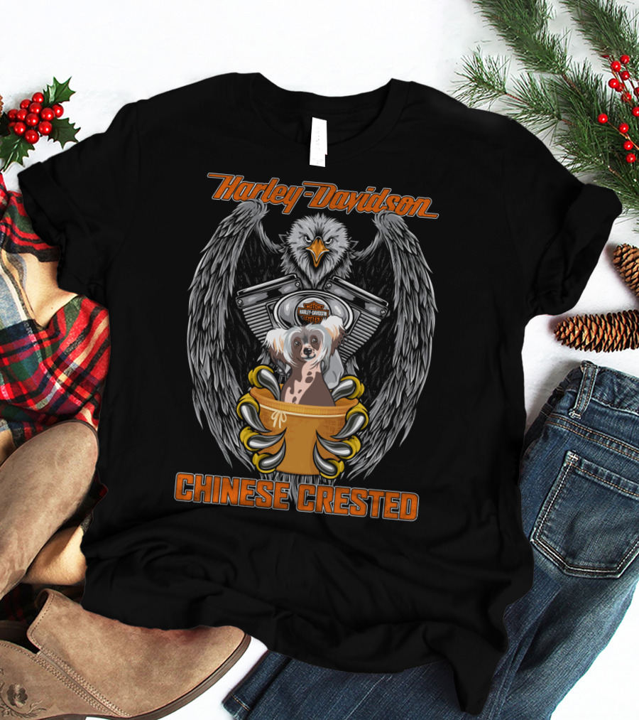 Harley Davidson Chinese Crested Eagle Engine T-Shirt