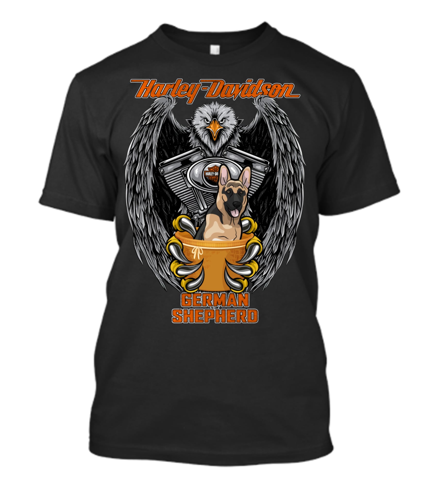 Harley Davidson German Shepherd Eagle Engine T-Shirt