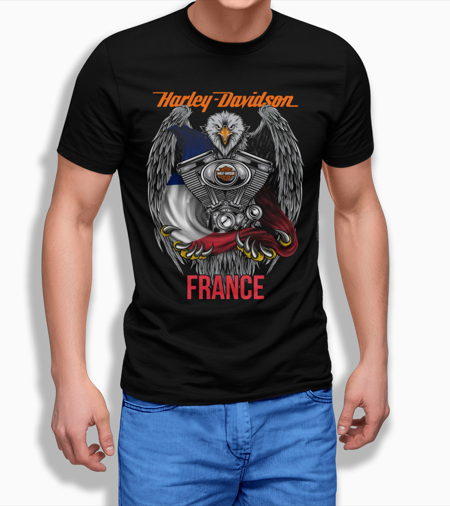 Harley Davidson France Eagle Engine T-Shirt