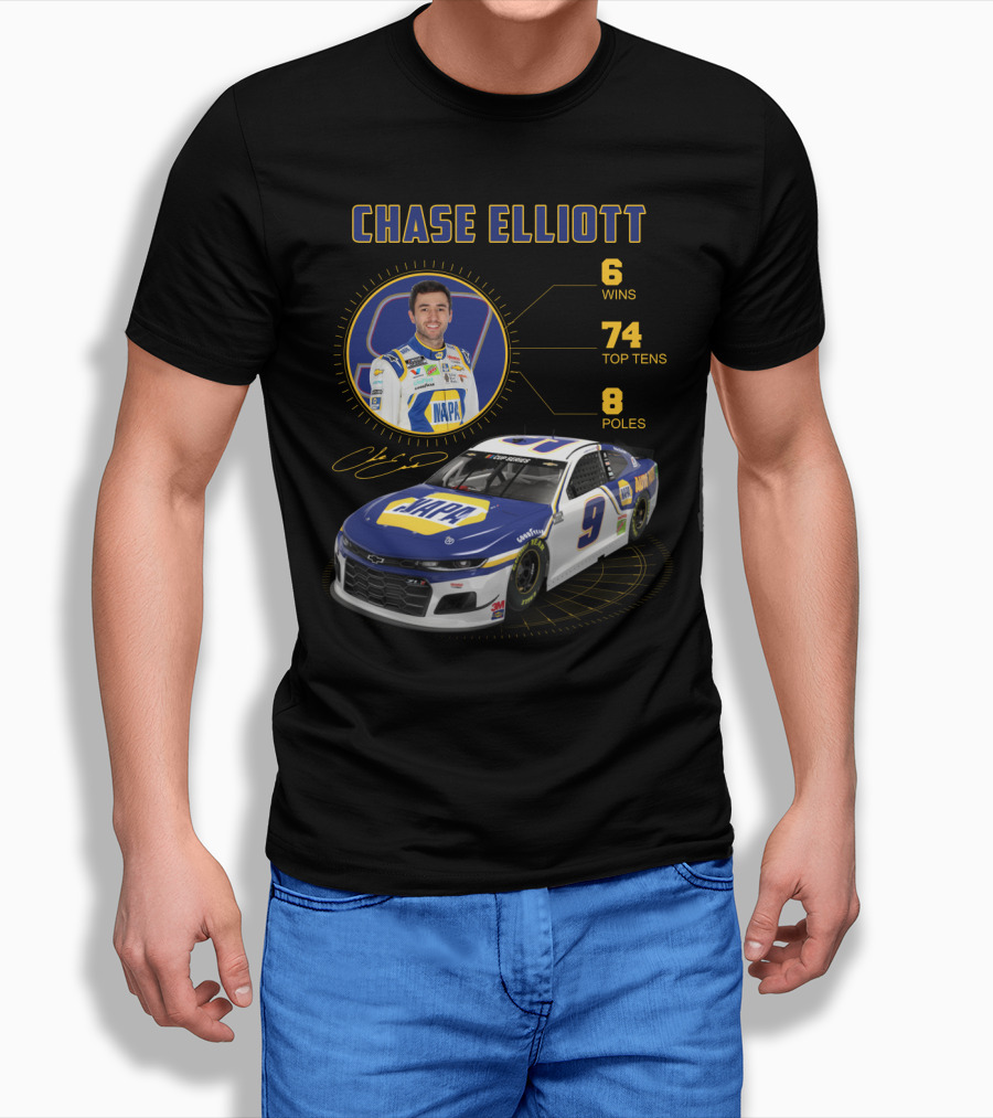 Chase Elliott 6 Wins 74 Top Tens 8 Poles Napa Racing Car T-Shirt