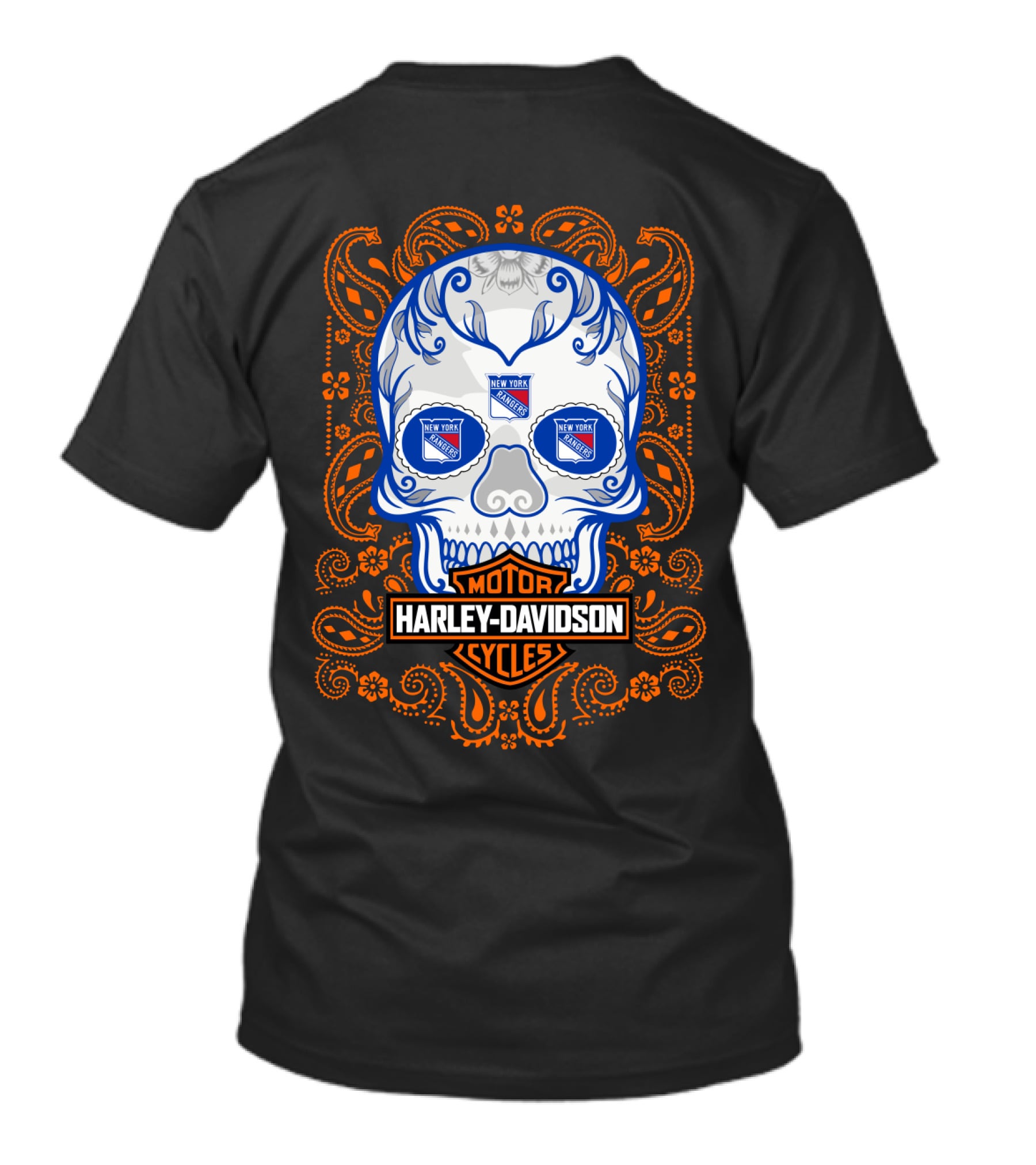 Harley Davidson Cycles Skull New York Rangers Nhl 102 Tvl T-Shirt