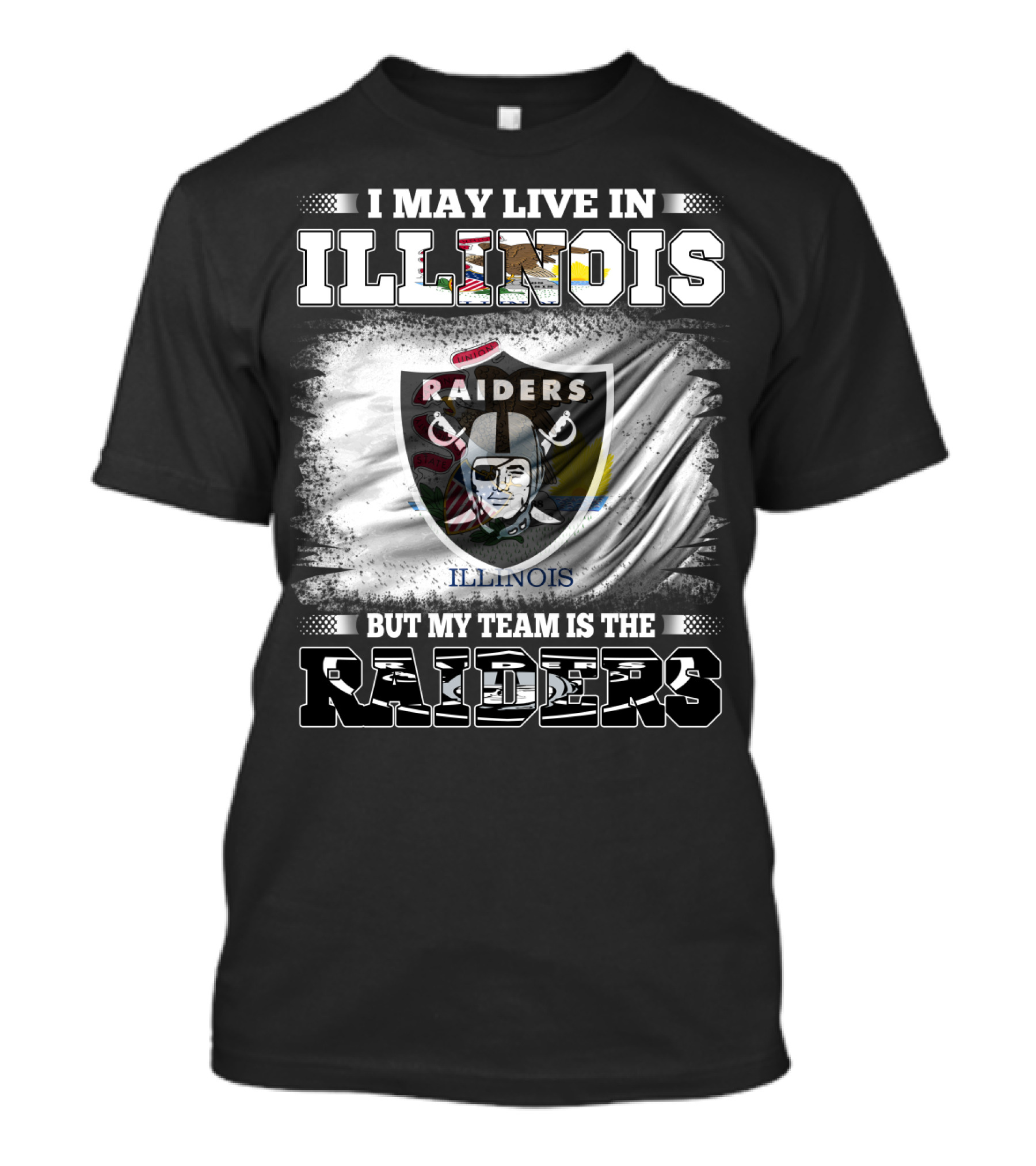 Illinois Raiders Fan With Loyalty Emphasis On Raiders Team T-Shirt