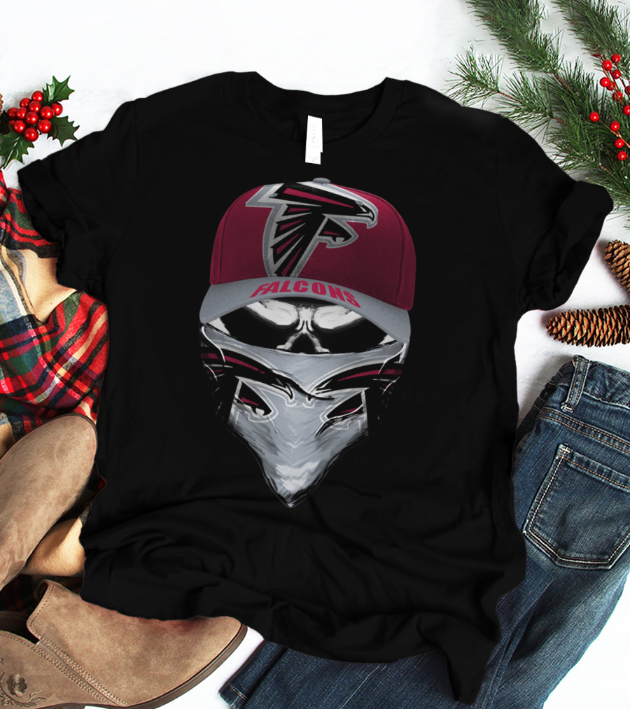 Atlanta Falcons Nfl Logo Masked Hat Reflection T-Shirt