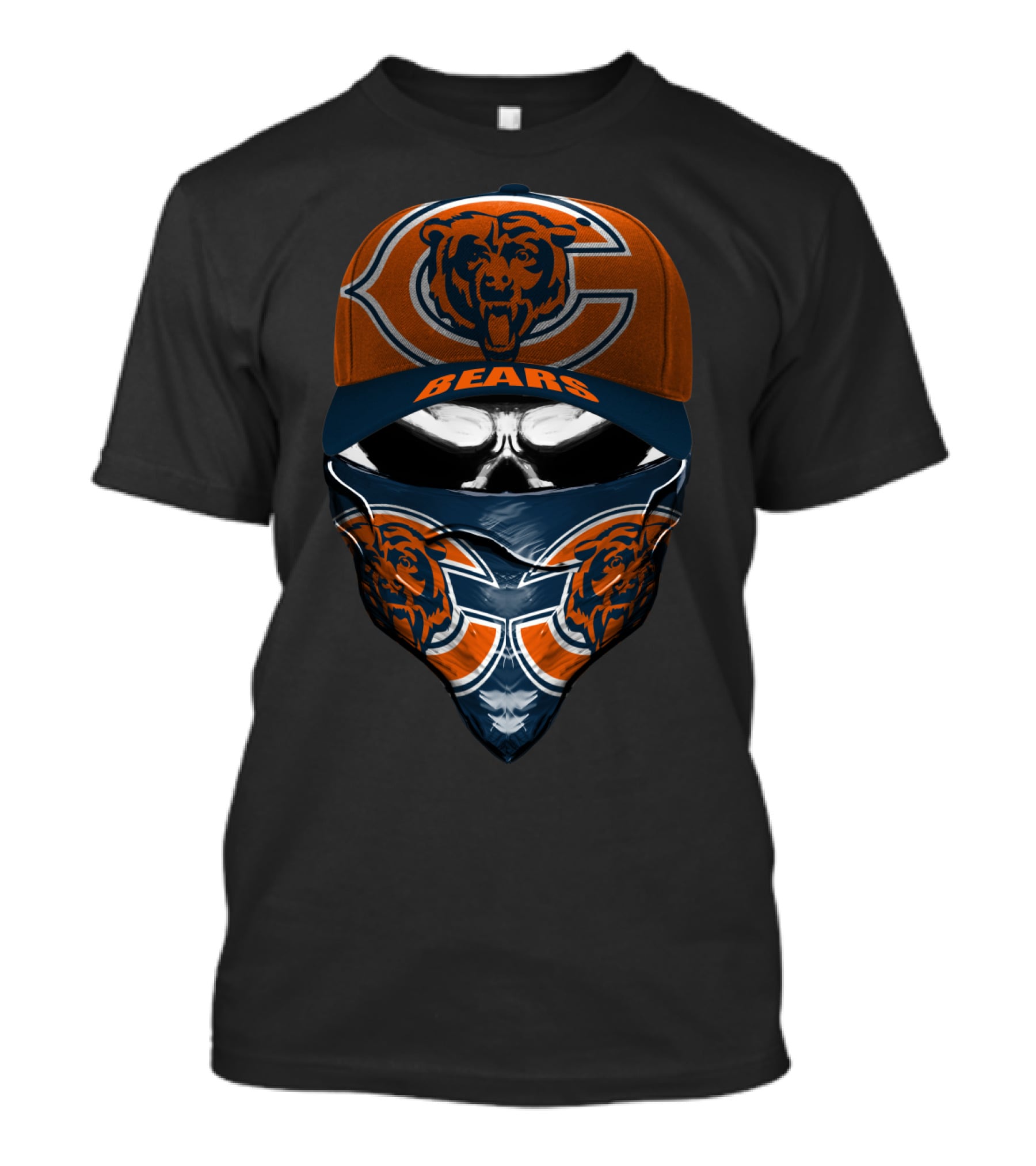 Chicago Bears Orange Logo Hat And Bandana Fan Gear T-Shirt