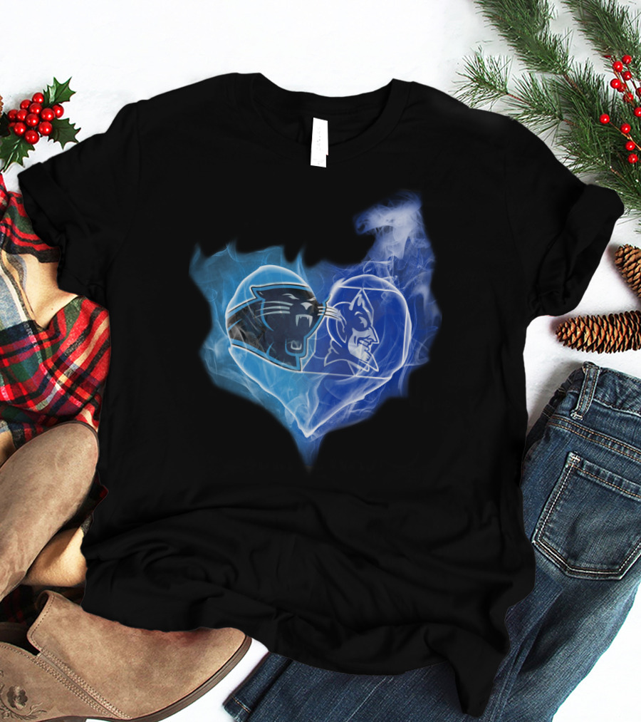 Panthers Duke Blue Devils Heart Fusion T-Shirt