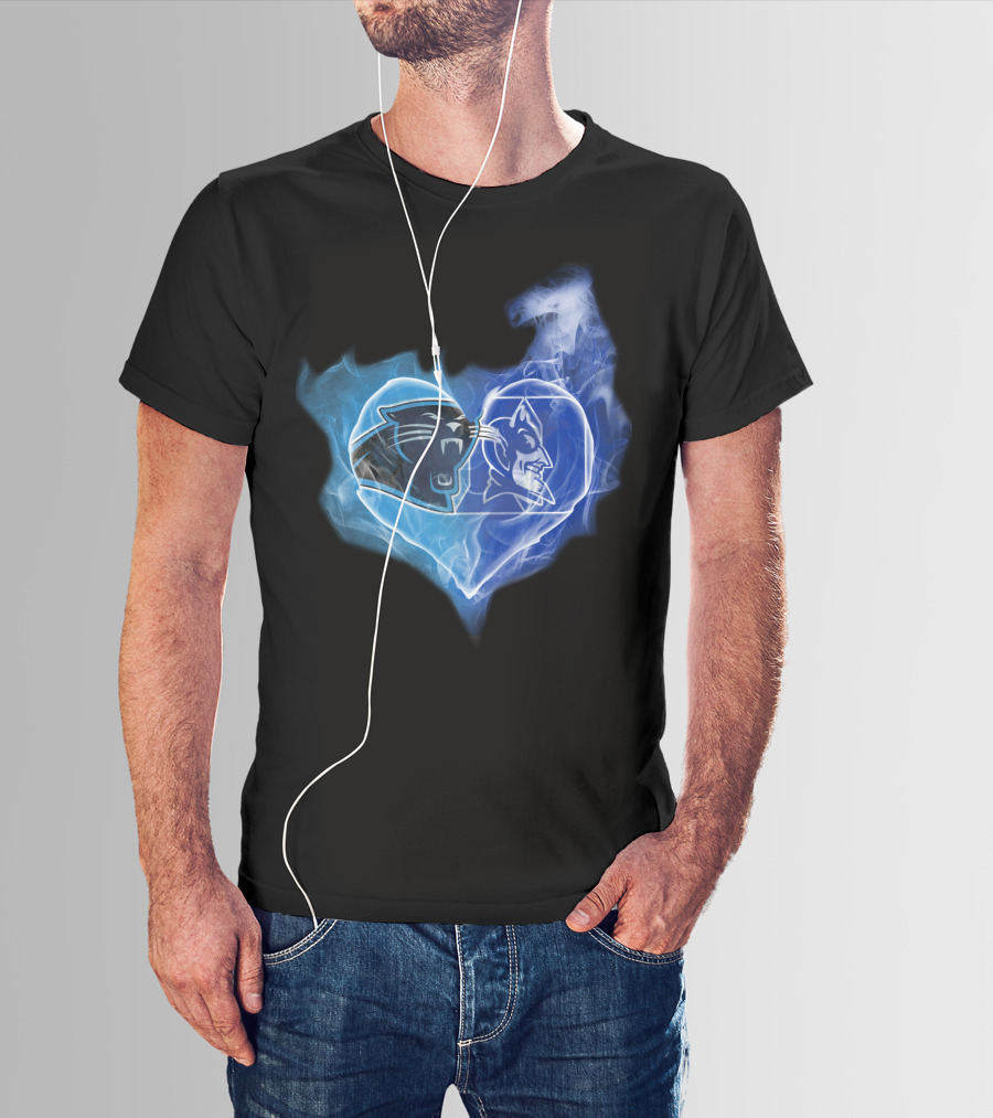 Panthers Duke Blue Devils Heart Fusion T-Shirt