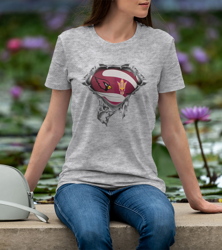 Cardinals Arizona State Logo Mashup Superhero T-Shirt