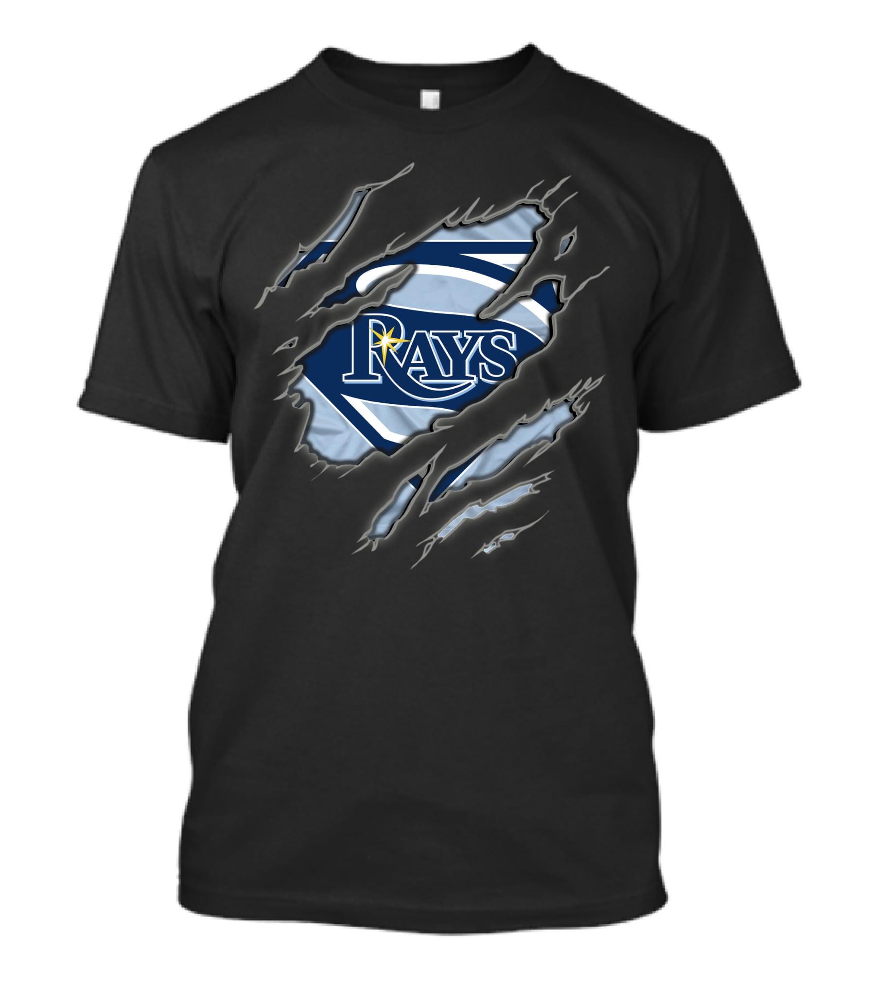 Tampa Bay Rays Superman Emblem With Claw Marks T-Shirt
