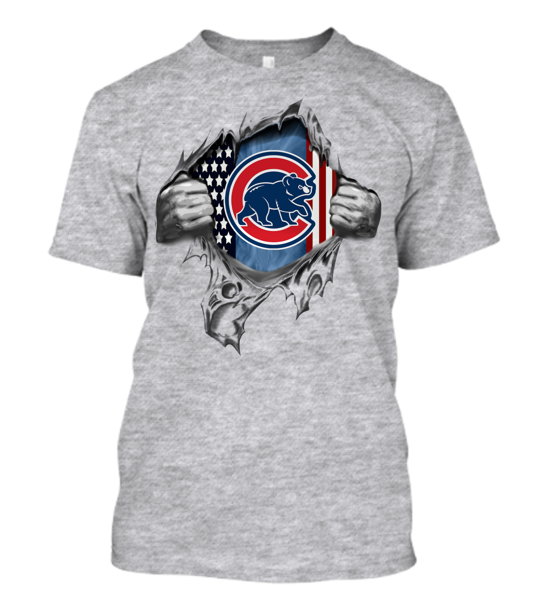 Chicago Cubs American Flag Logo Reveal T-Shirt