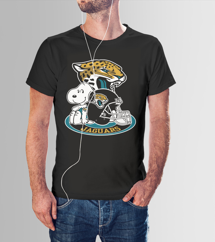 Jacksonville Jaguars Snoopy Helmet T-Shirt