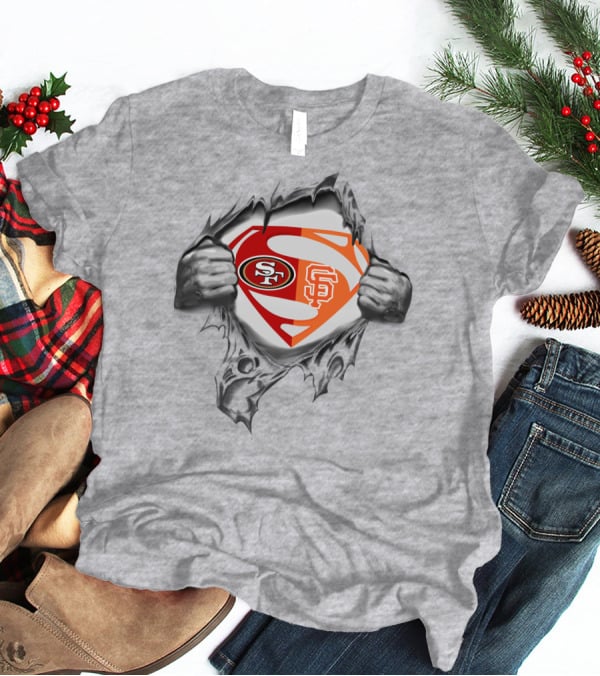49ers Sf Giants Superman Logo Fusion T-Shirt
