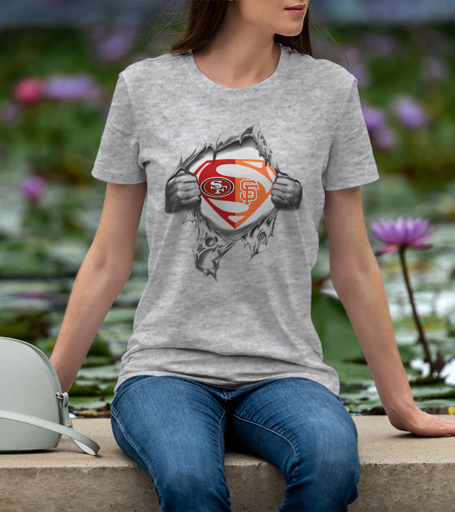 49ers Sf Giants Superman Logo Fusion T-Shirt