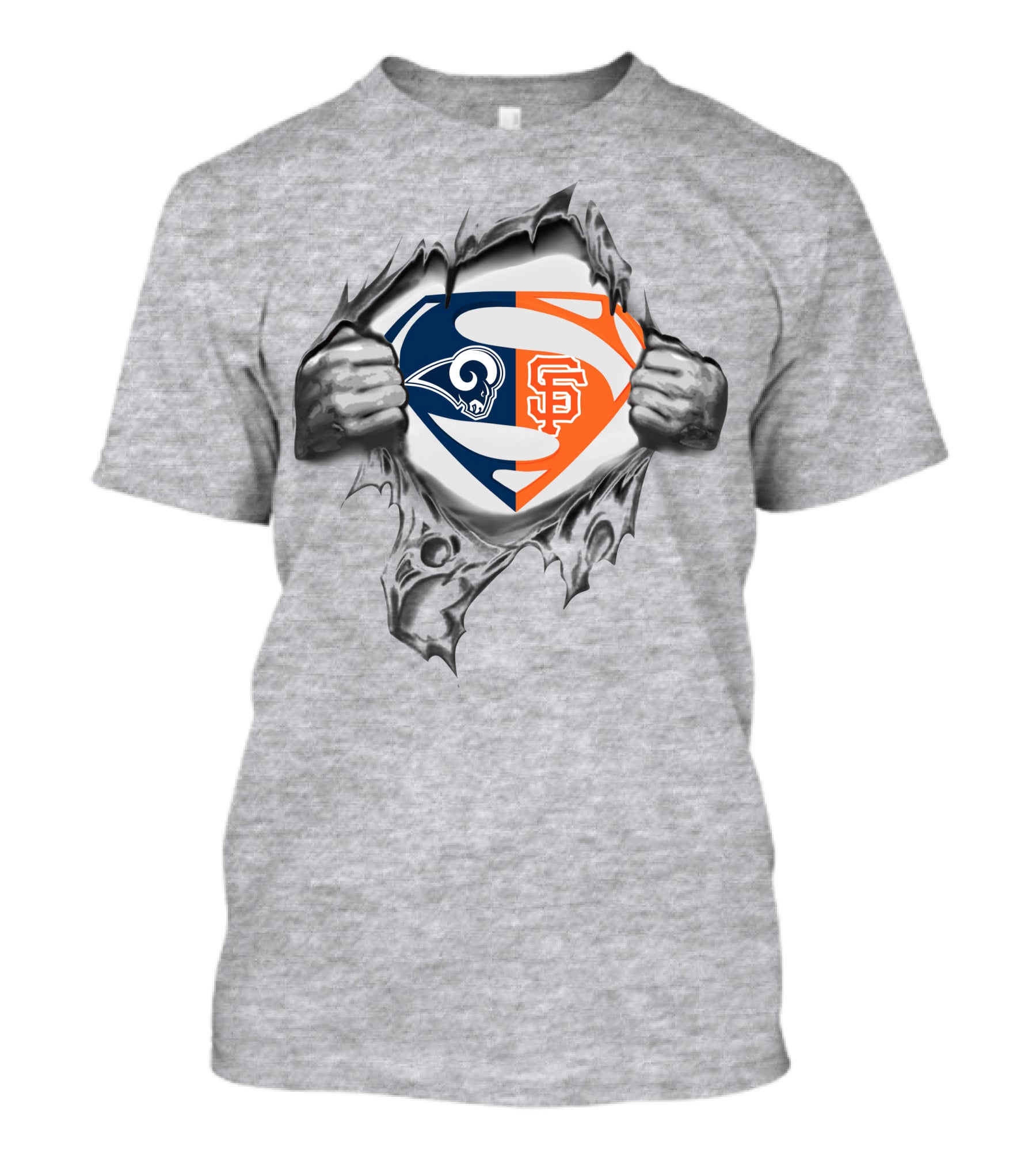 Rams San Francisco Giants Superman Logo Fusion T-Shirt