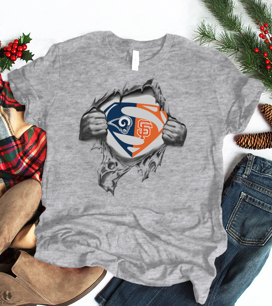 Rams San Francisco Giants Superman Logo Fusion T-Shirt