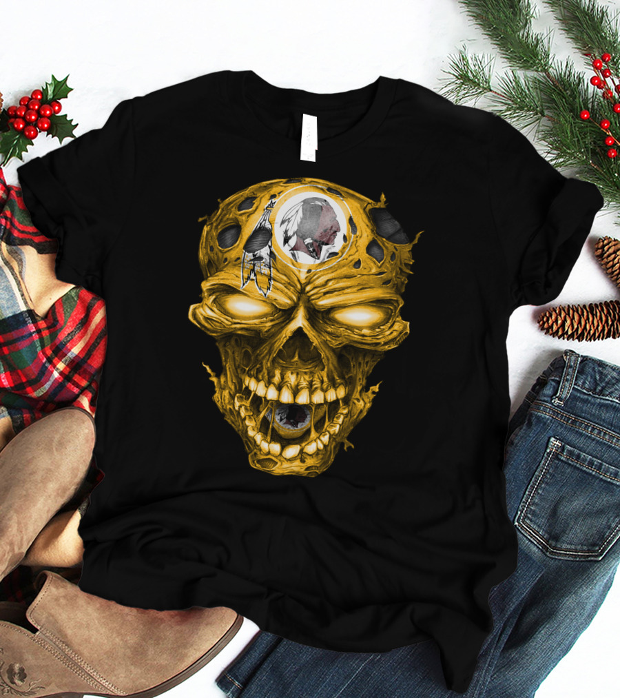 Washington Redskins Skull Emblem With Iconic Native American T-Shirt