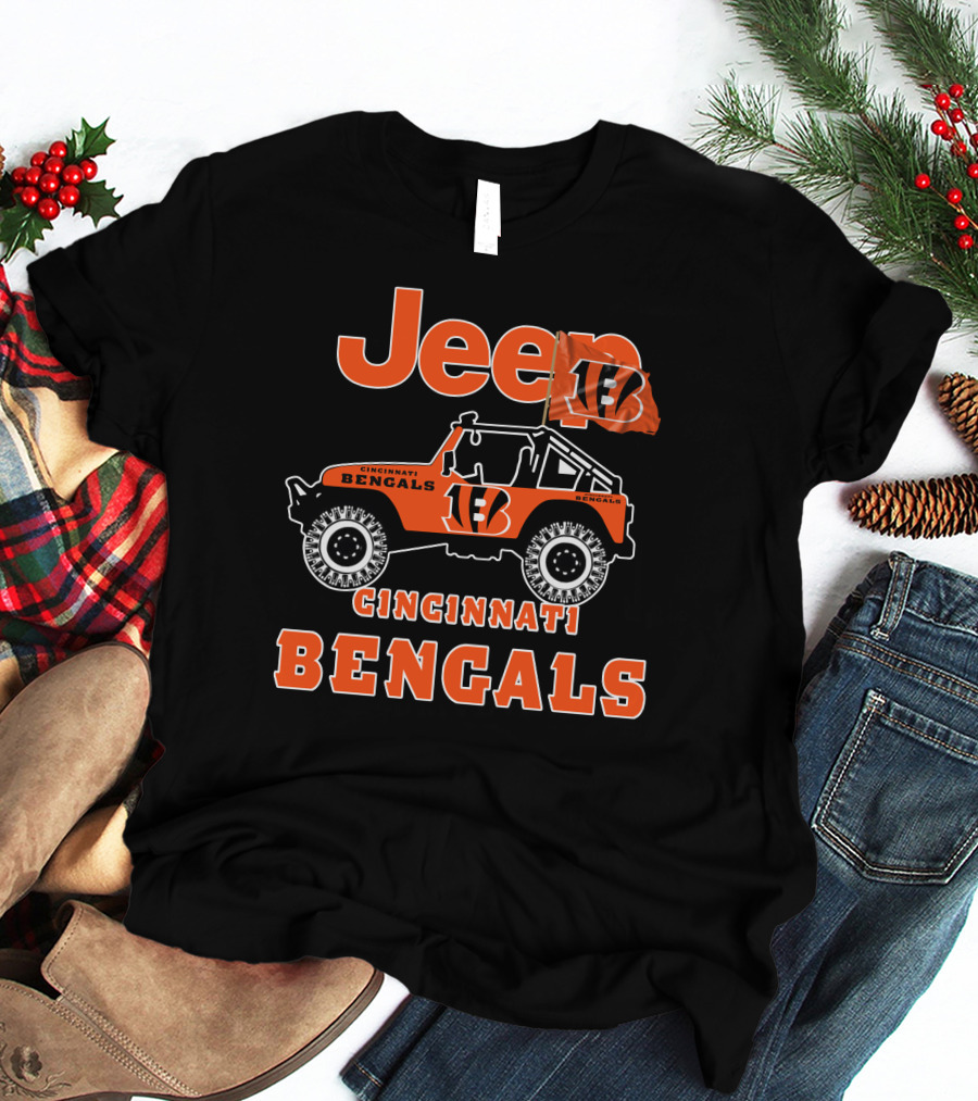 Jeep Cincinnati Bengals 18 Flag T-Shirt