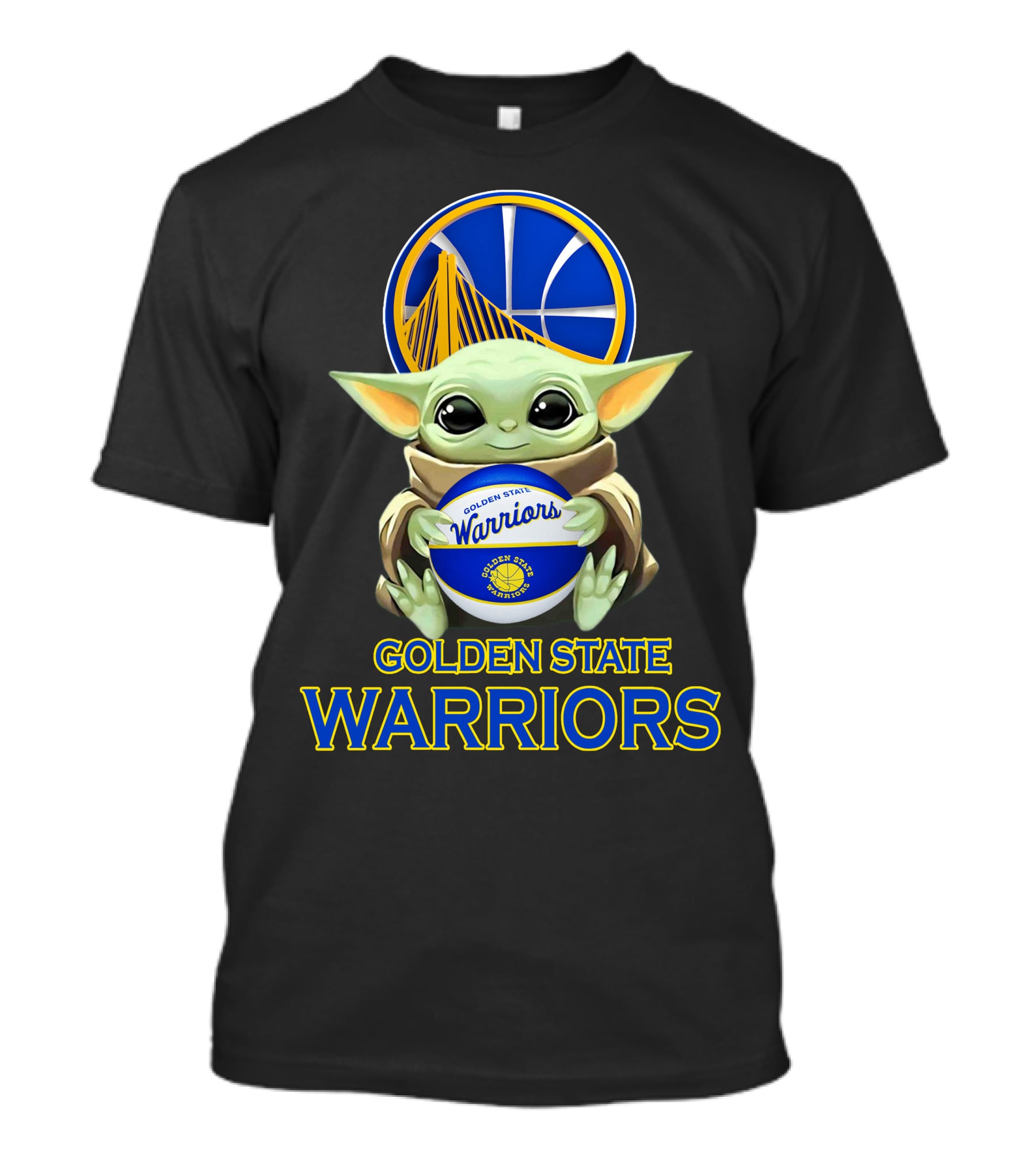 Golden State Warriors Baby Yoda Holding Basketball T-Shirt