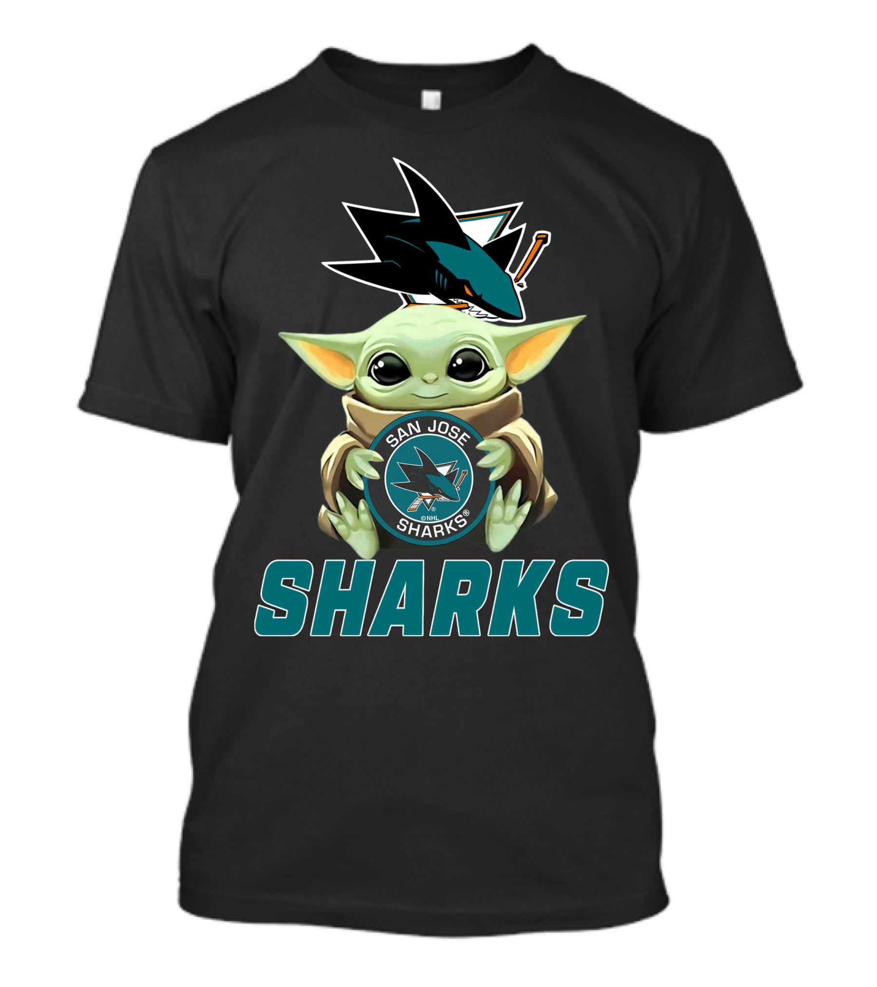 San Jose Sharks Baby Yoda Holding T-Shirt