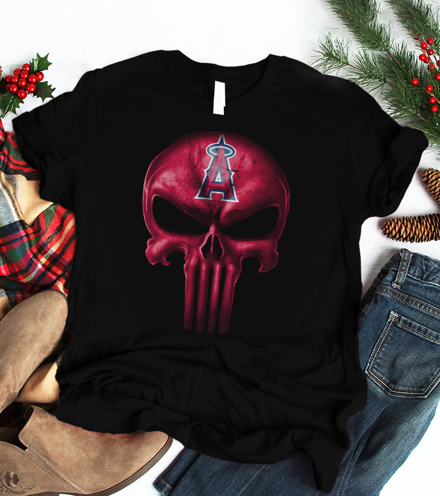 Los Angeles Angels Skull Emblem With Team T-Shirt