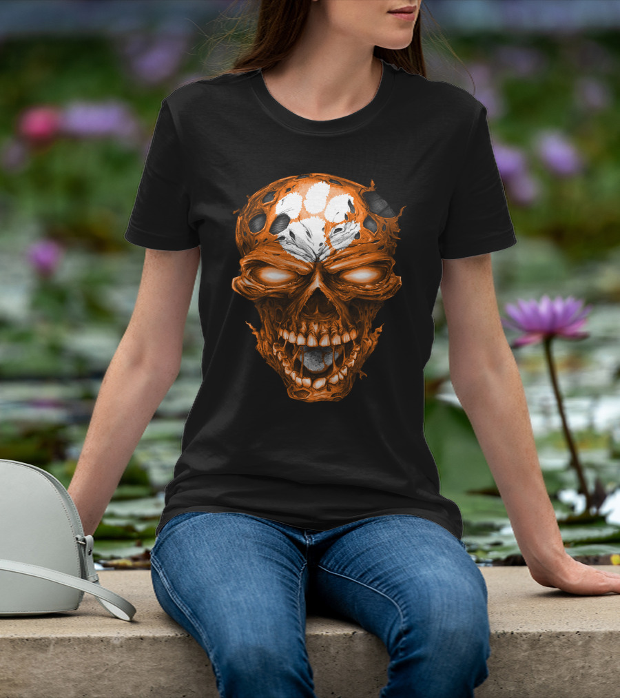 Clemson Tigers Skull Paws T-Shirt