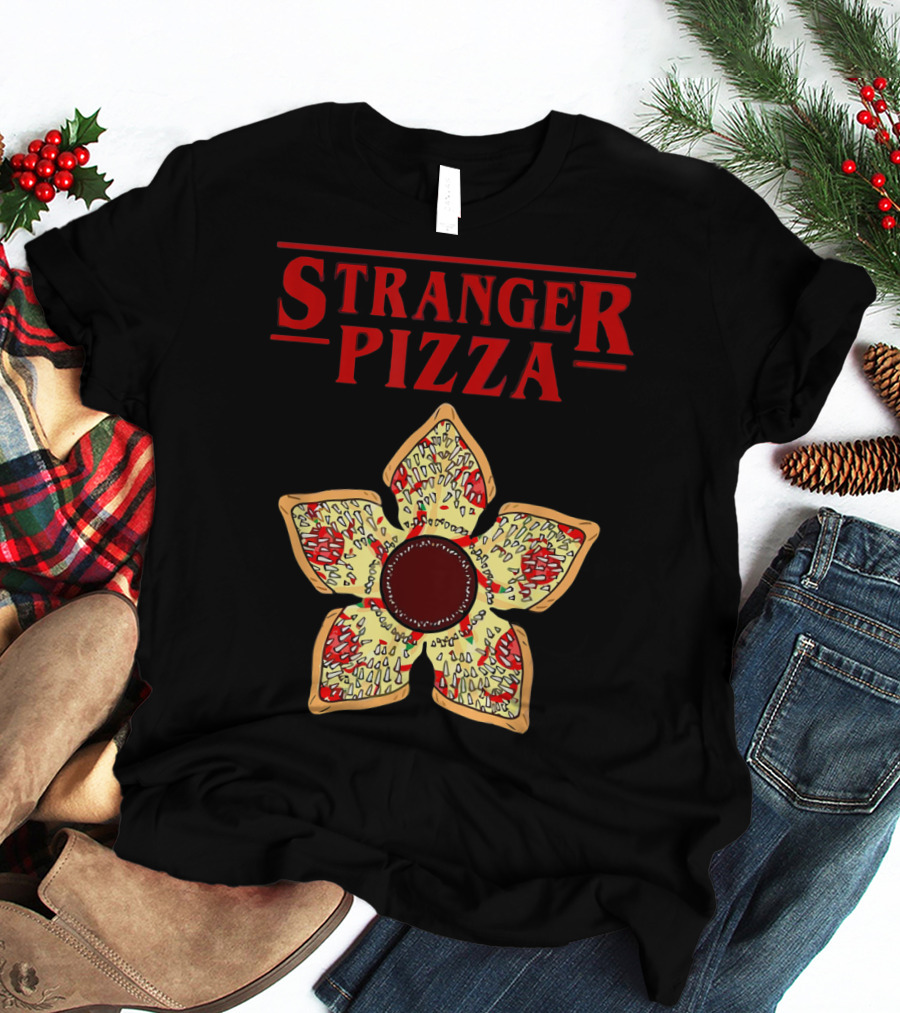 Stranger Pizza Funny Parody Upside Down Monster Slice T-Shirt