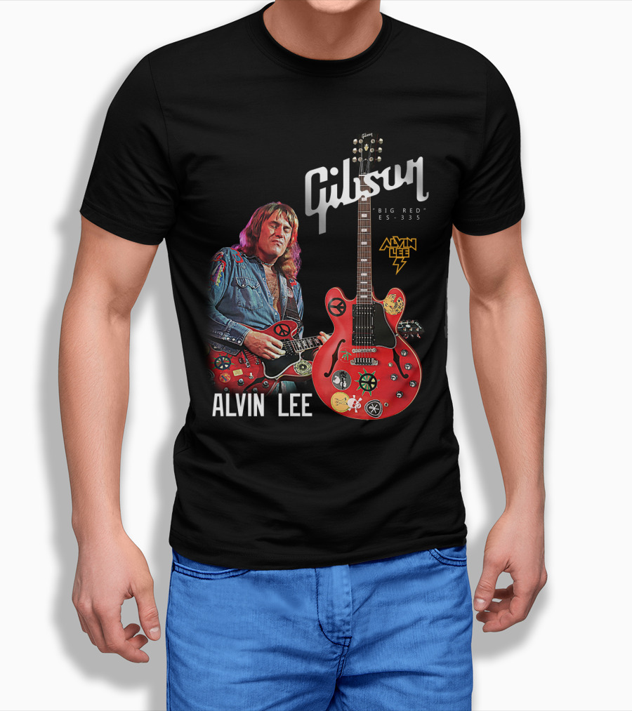 Gibson Big Red ES-335 Alvin Lee Guitar Iconic Rock Legend T-Shirt