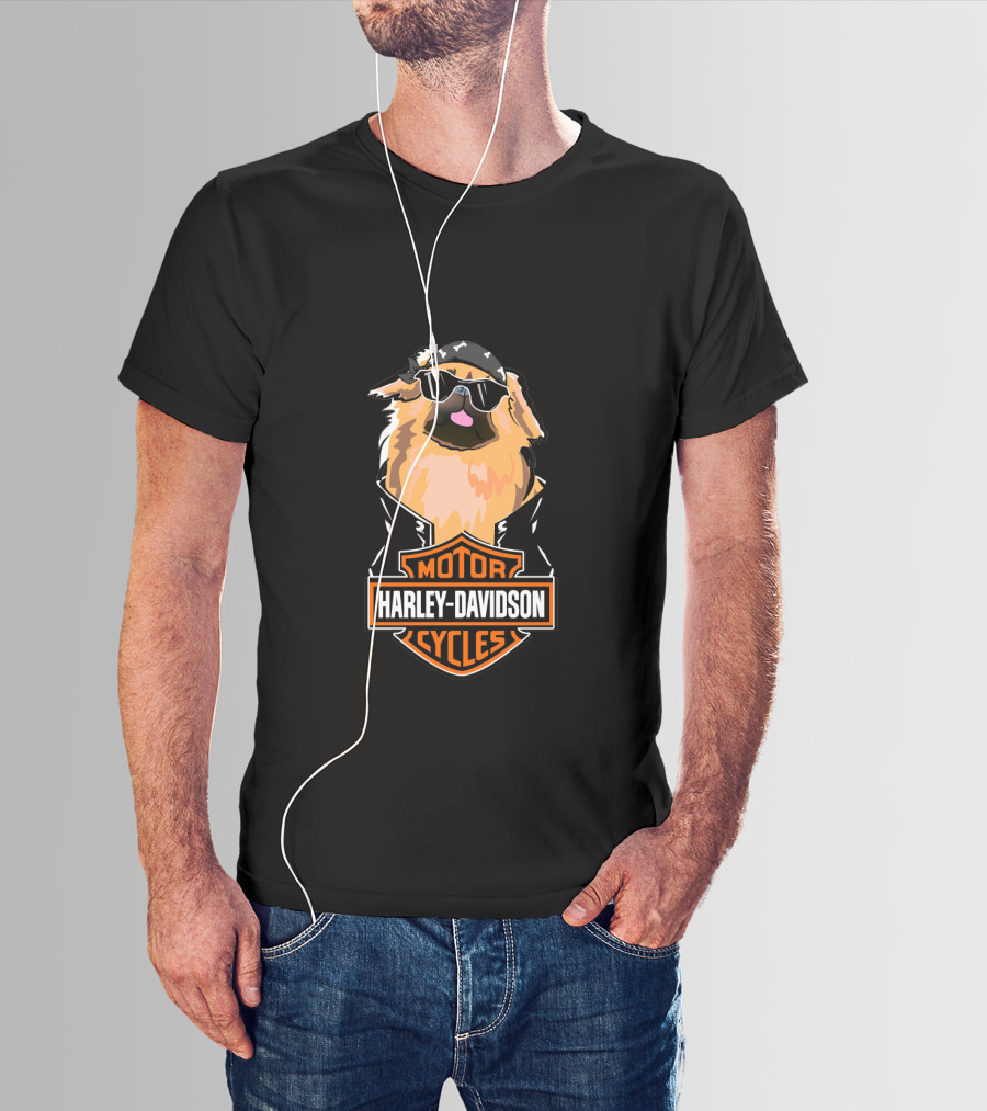 Harley Davidson Pekingeses Motor Cycles T-Shirt