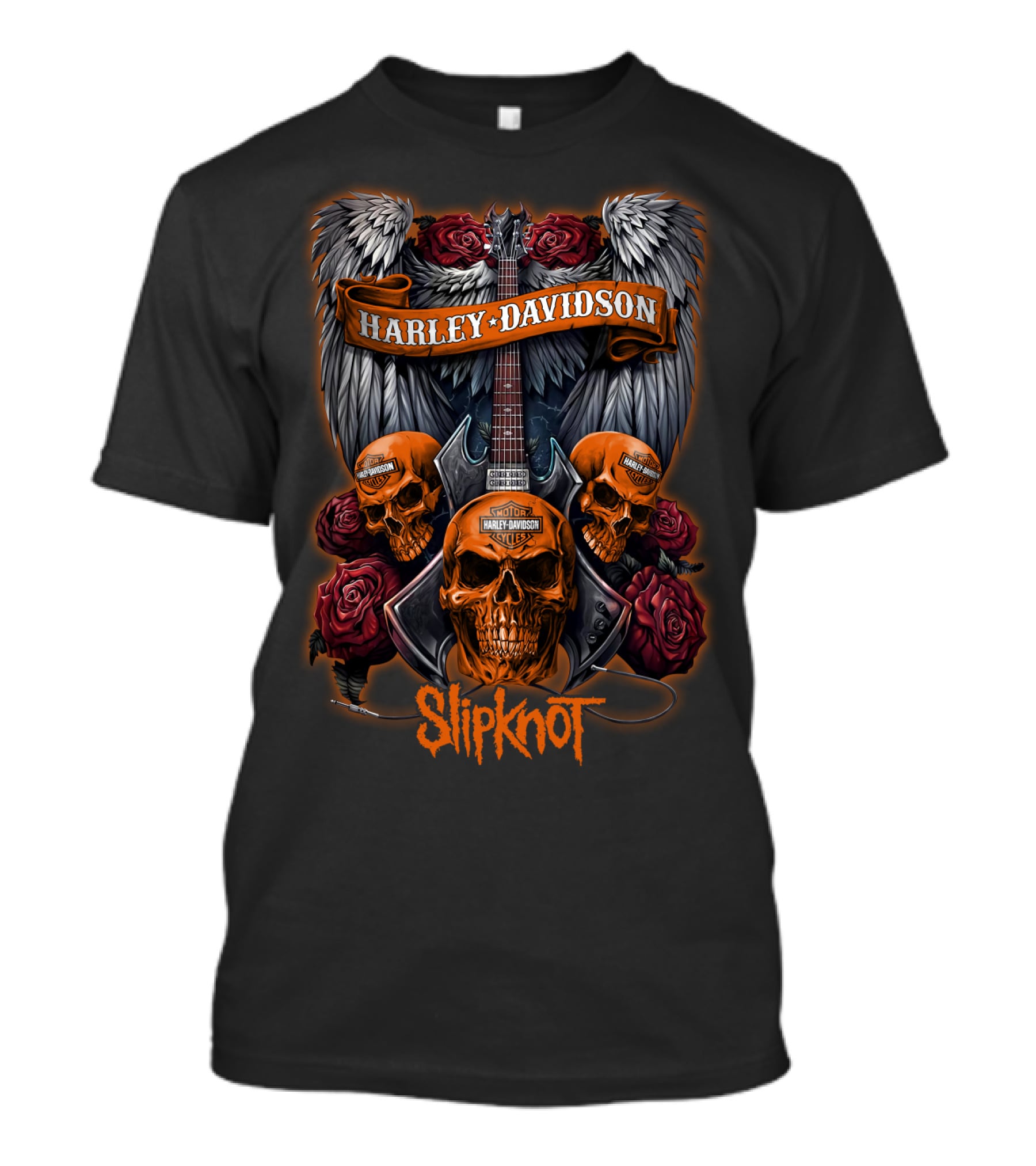 Slipknot Harley Davidson Skulls And Wings 47Hd T-Shirt