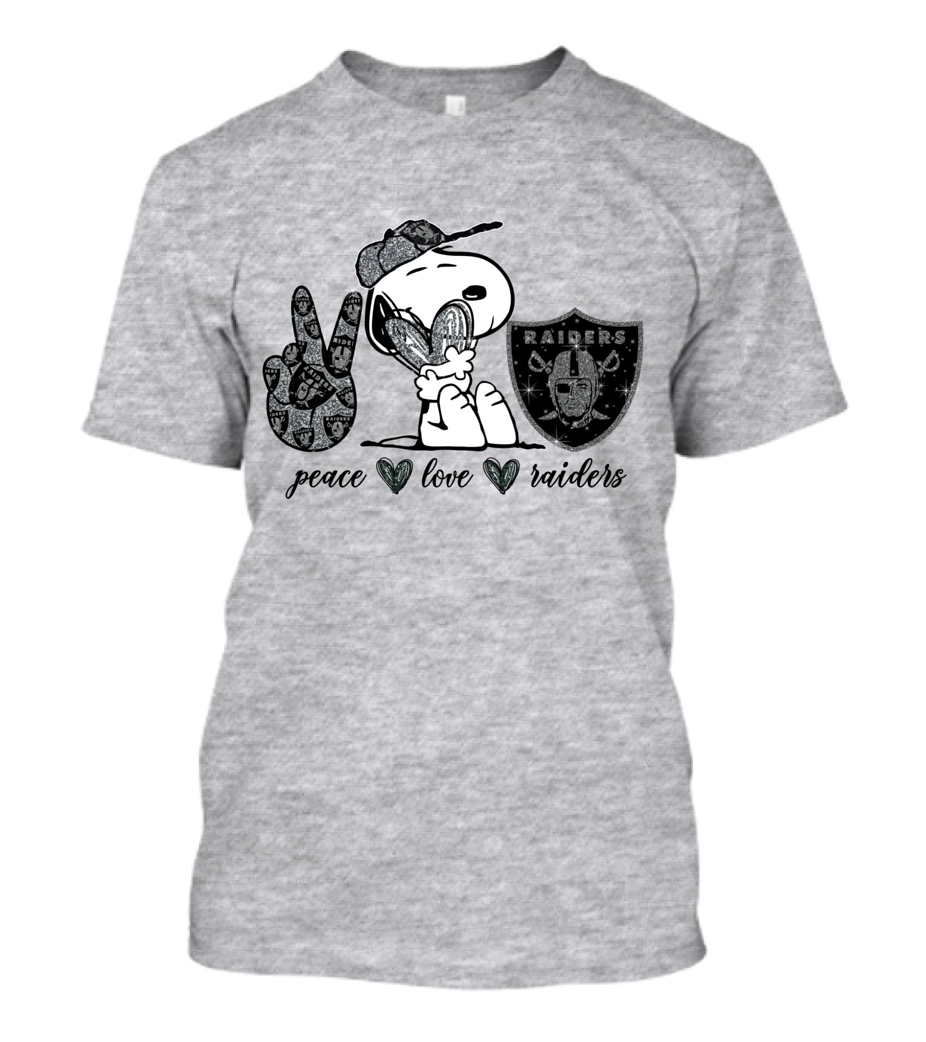 Peace Love Raiders Snoopy NFL Team T-Shirt