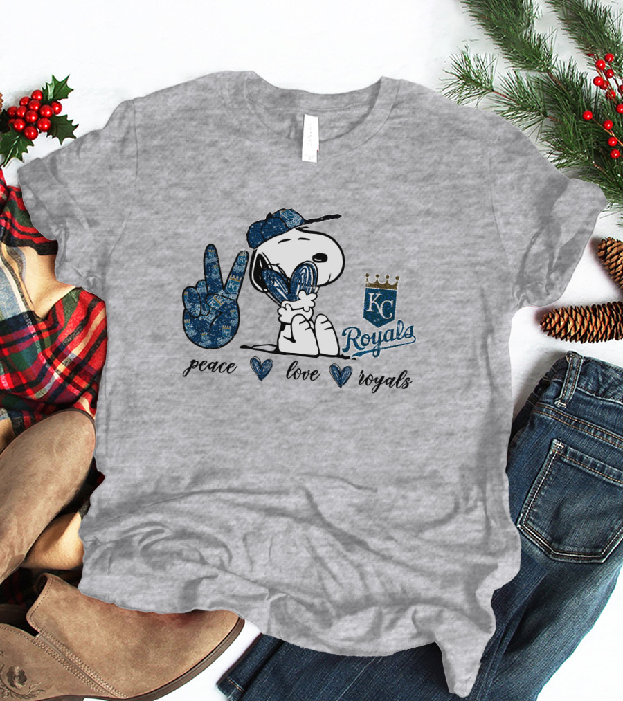 Peace Love KC Royals Snoopy T-Shirt