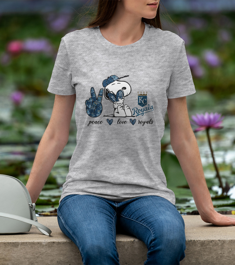 Peace Love KC Royals Snoopy T-Shirt