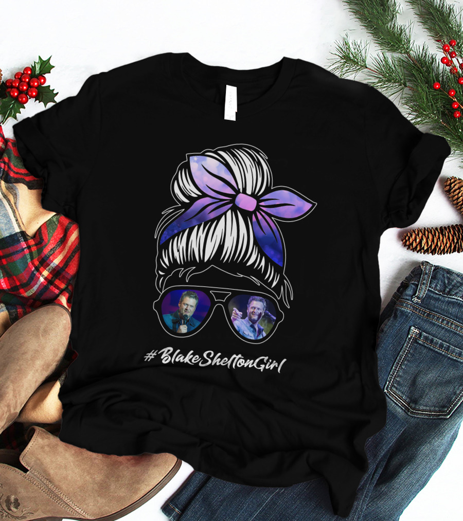 BlakeSheltonGirl Sunglasses Headwrap T-Shirt