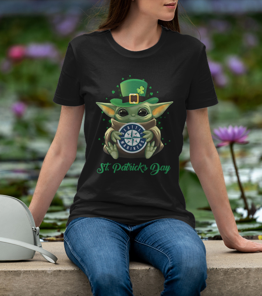 Seattle Mariners Baby Yoda St. Patrick's Day T-Shirt