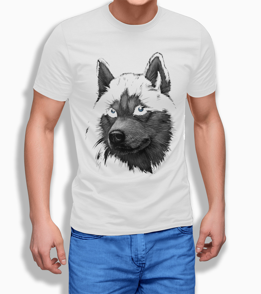 Classic Siberian Husky Lover Blue-Eyed Canine T-Shirt