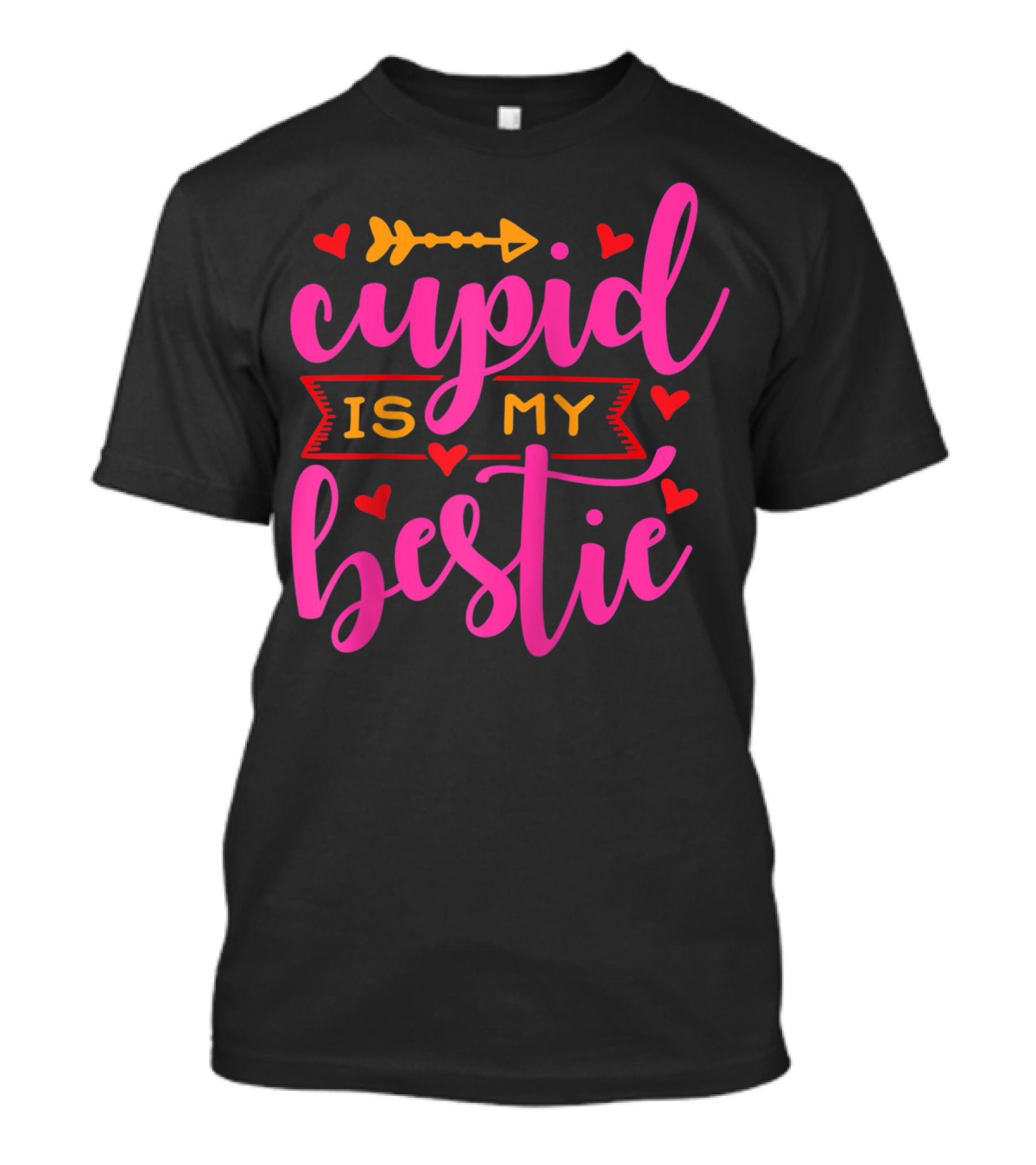 Cupid Is My Bestie Valentine's Day Hearts Love T-Shirt