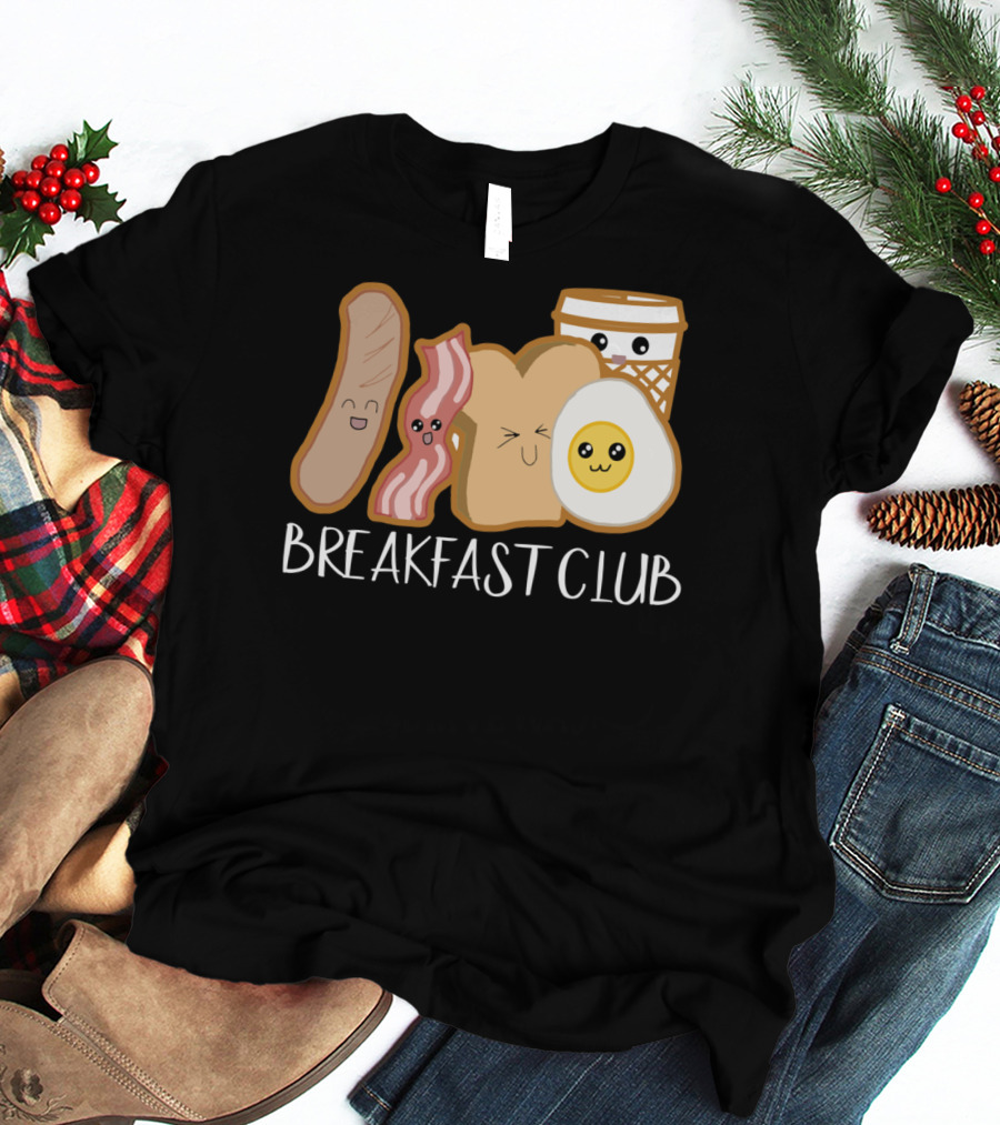 Kawaii Breakfast Club Funny Foodie Adorable Cartoon Food Faces T-Shirt