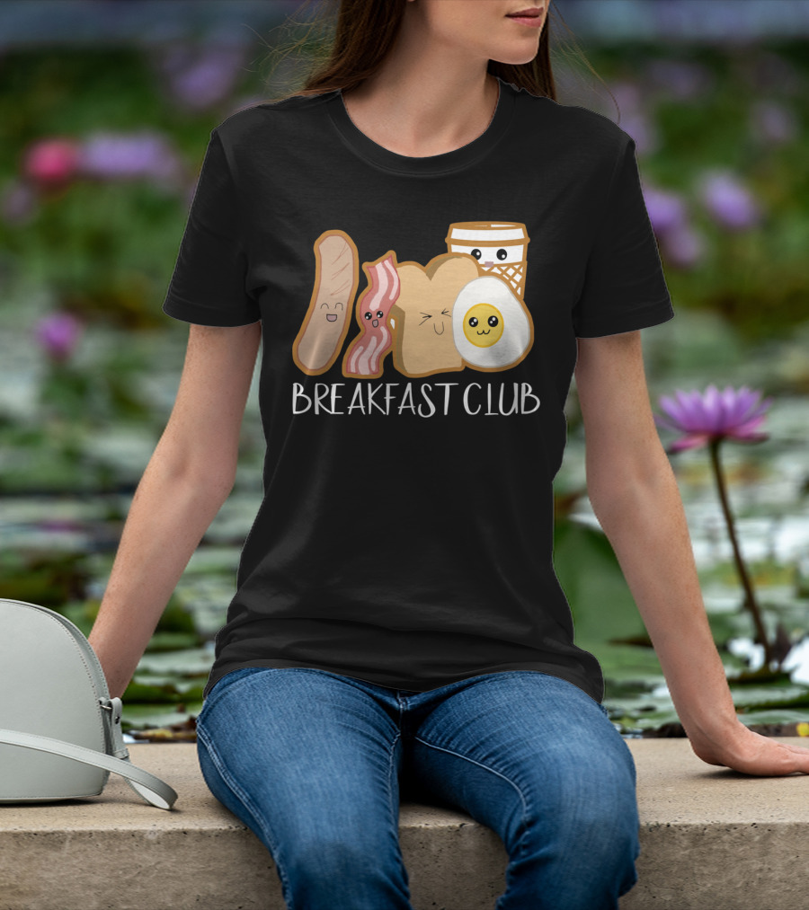 Kawaii Breakfast Club Funny Foodie Adorable Cartoon Food Faces T-Shirt