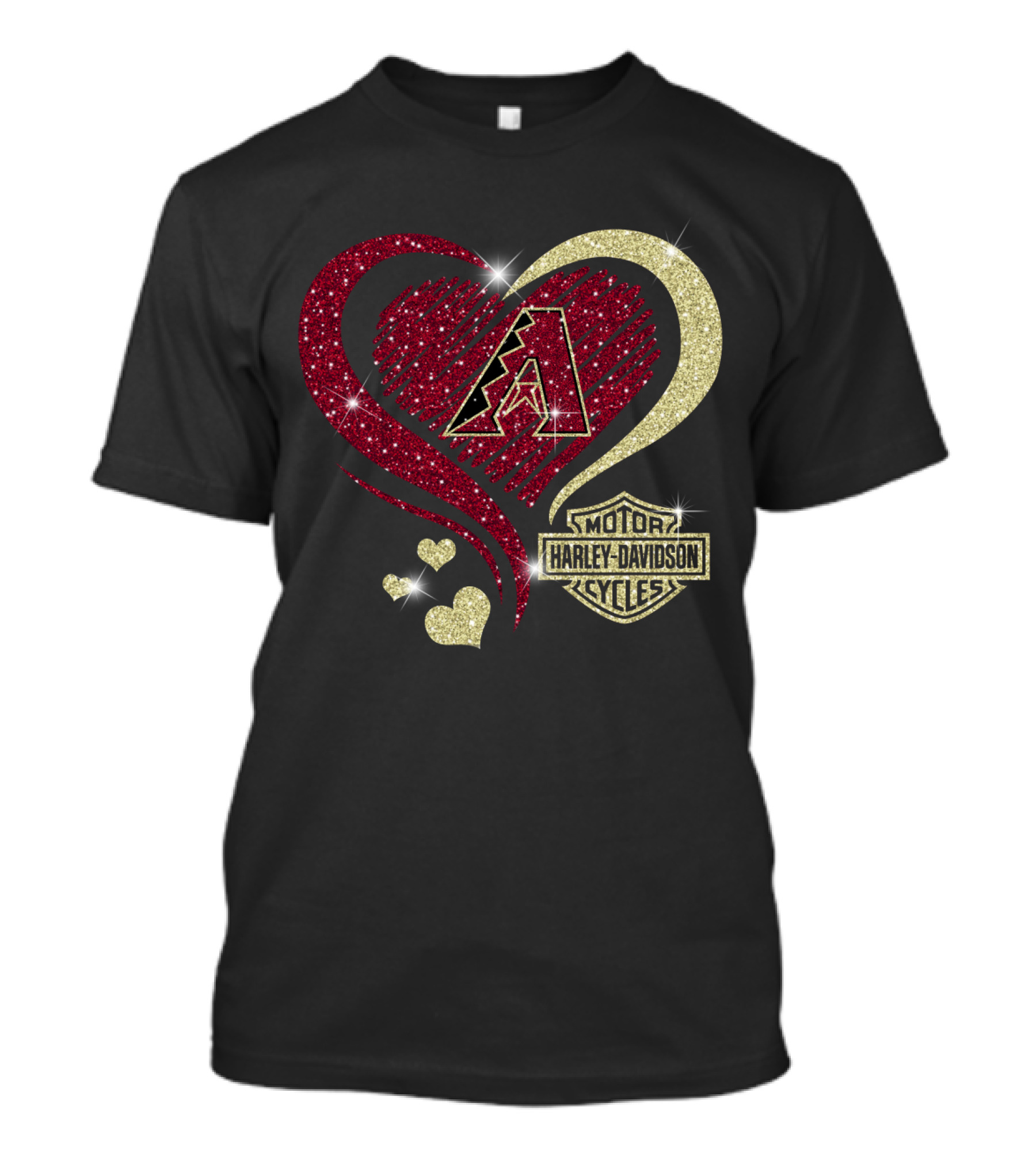 Arizona Diamondbacks Heart Harley Davidson Cycles T-Shirt