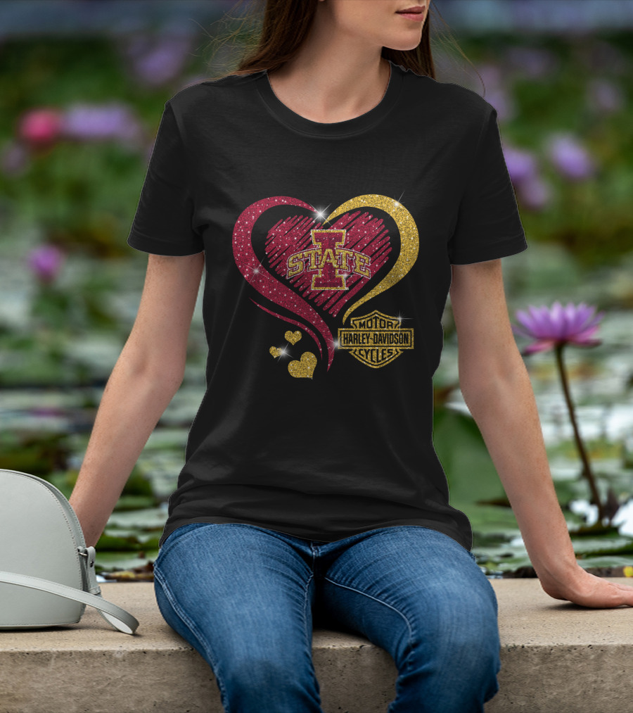 Iowa State Cyclones Heart Harley Davidson T-Shirt