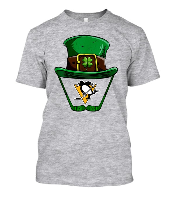 Pittsburgh Penguins St. Patrick's Day Shamrock Hat Hockey T-Shirt