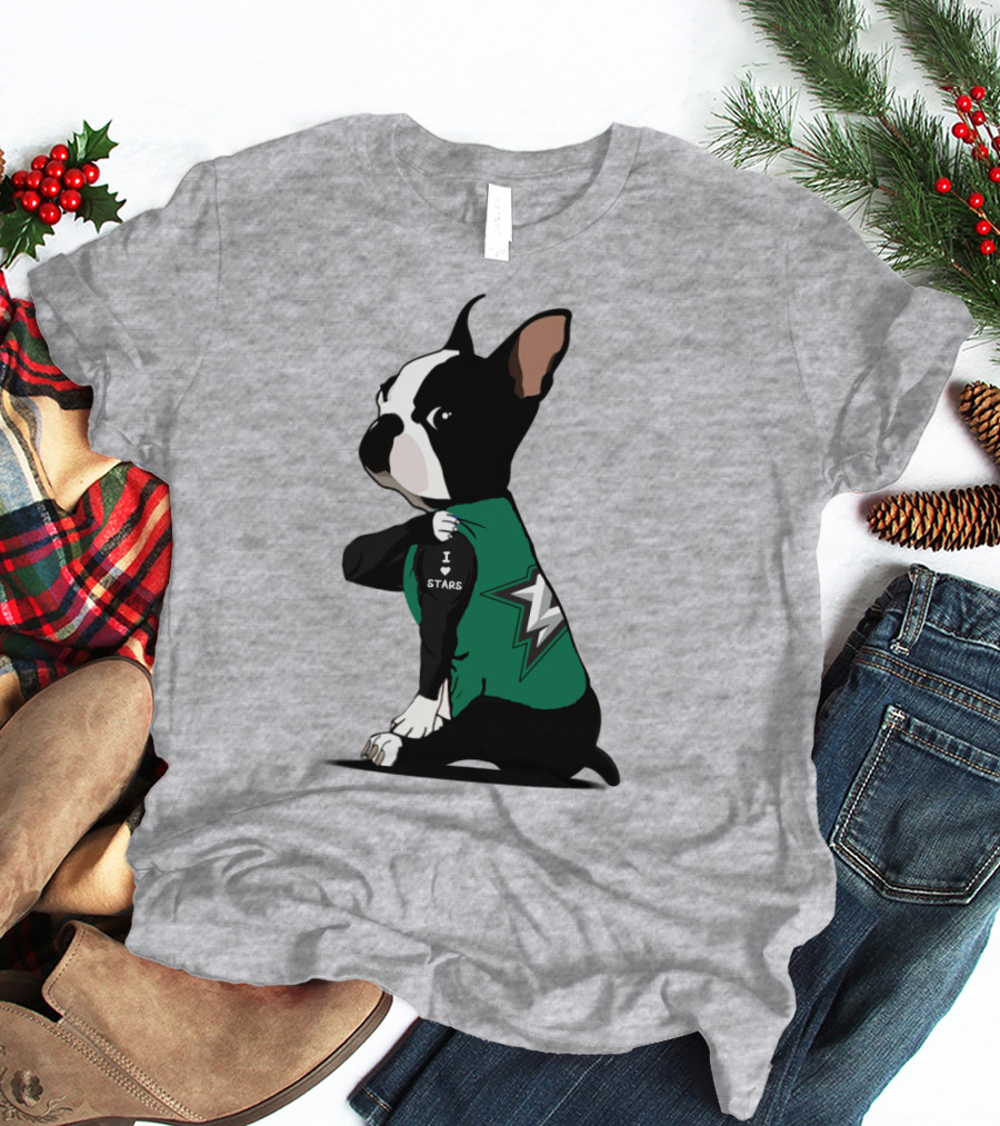 Dallas Stars Bulldog I Love Stars T-Shirt
